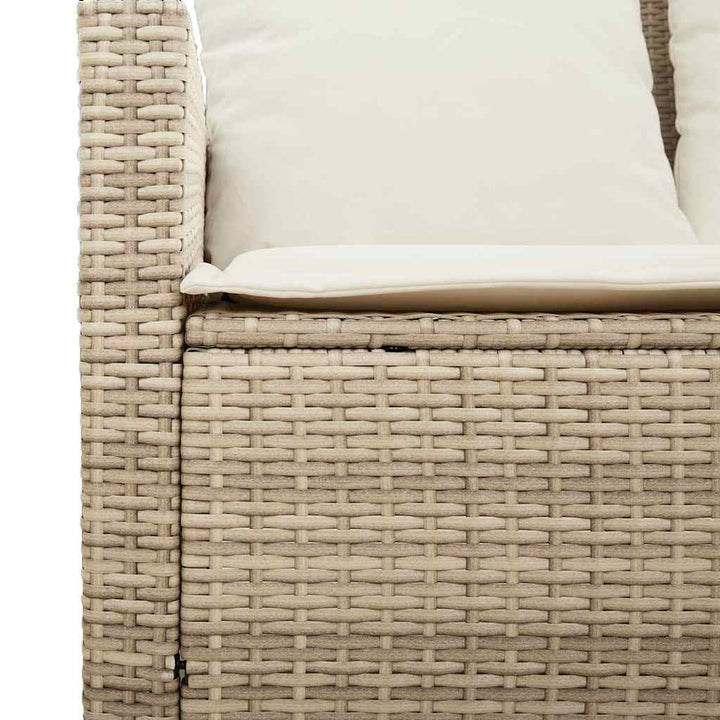 3-personers sofa med hynder og bord polyrattan beige