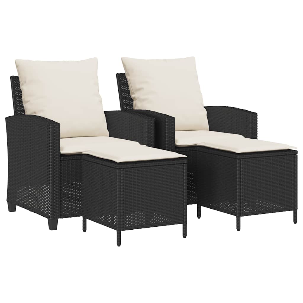 sofasæt til haven 4 dele med hynder polyrattan sort