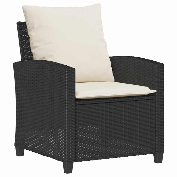 sofasæt til haven 4 dele med hynder polyrattan sort