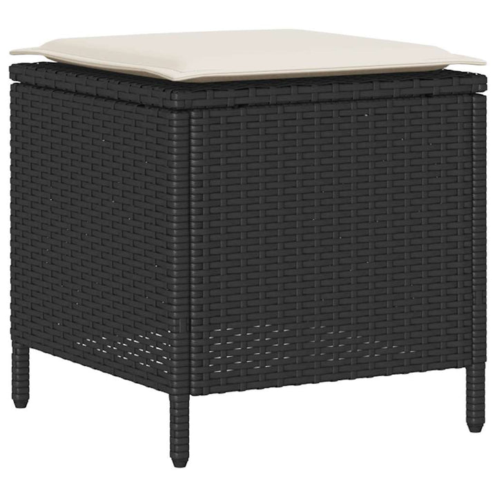 sofasæt til haven 4 dele med hynder polyrattan sort
