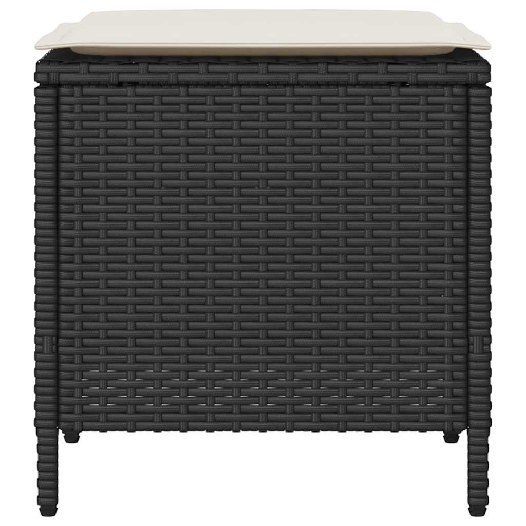 sofasæt til haven 4 dele med hynder polyrattan sort