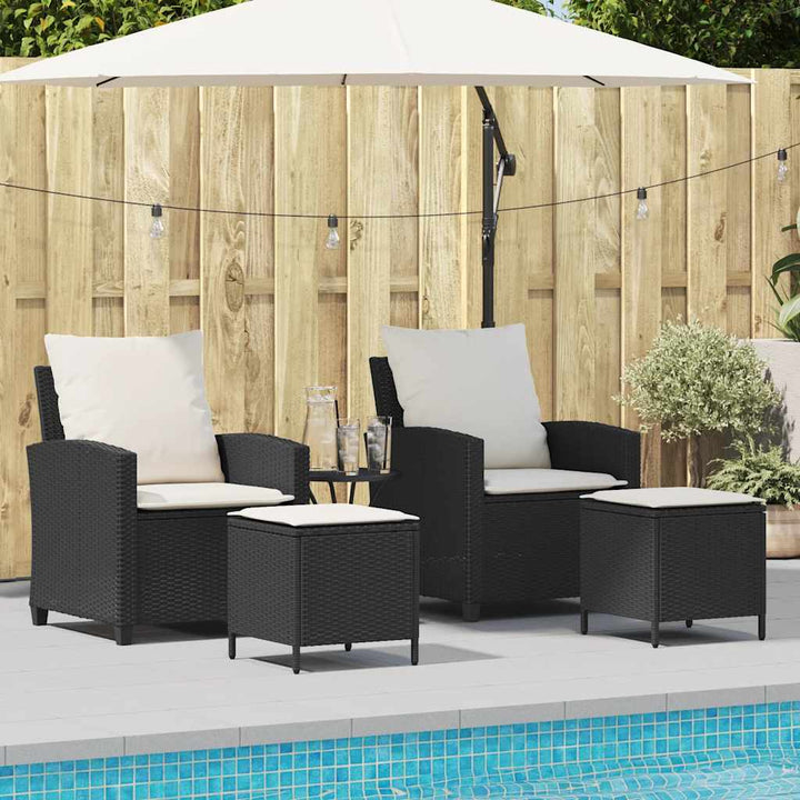 sofasæt til haven 4 dele med hynder polyrattan sort