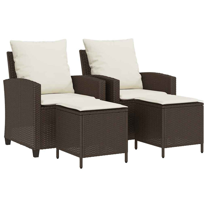 sofasæt til haven 4 dele med hynder polyrattan brun