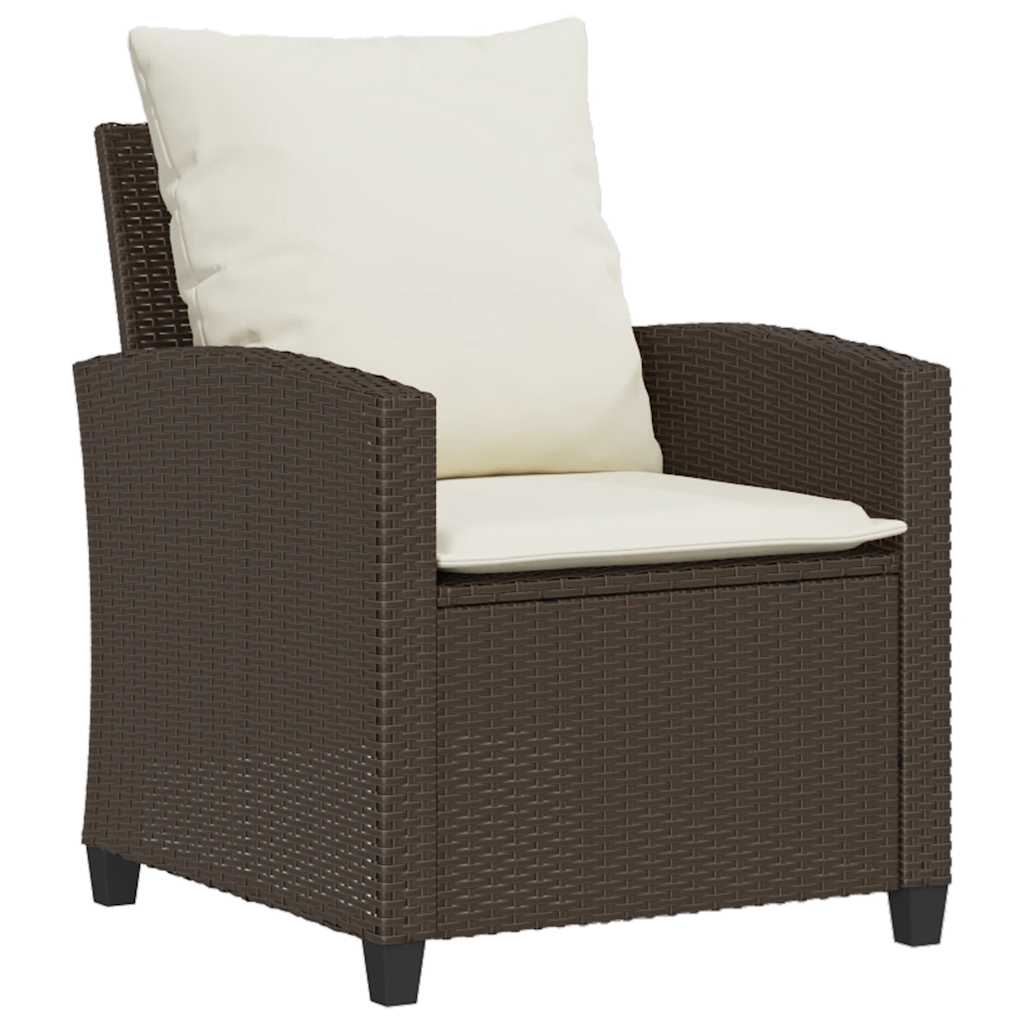 sofasæt til haven 4 dele med hynder polyrattan brun