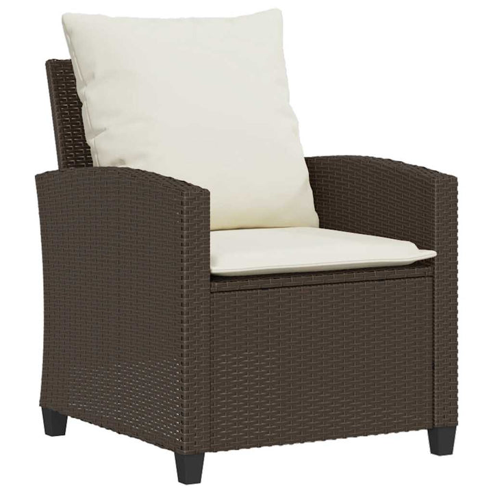 sofasæt til haven 4 dele med hynder polyrattan brun