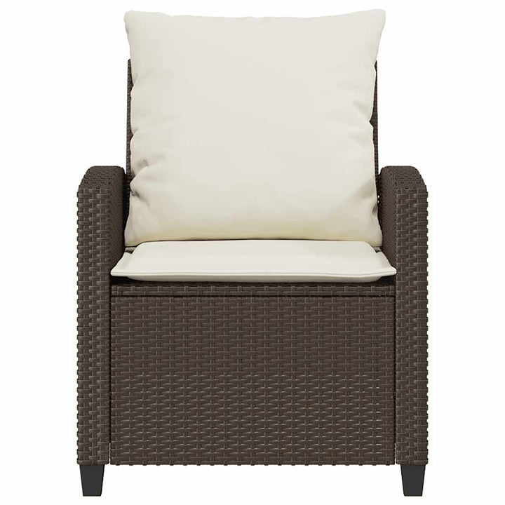 sofasæt til haven 4 dele med hynder polyrattan brun