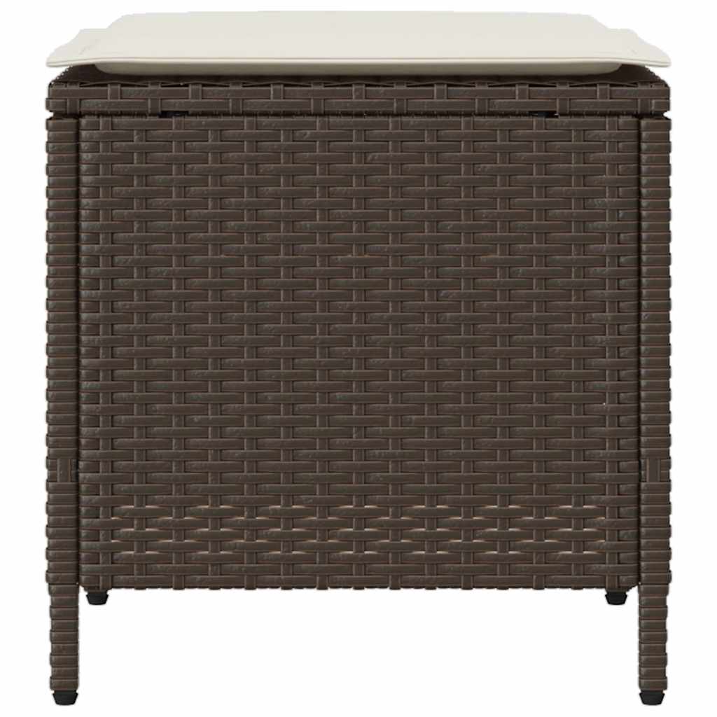 sofasæt til haven 4 dele med hynder polyrattan brun
