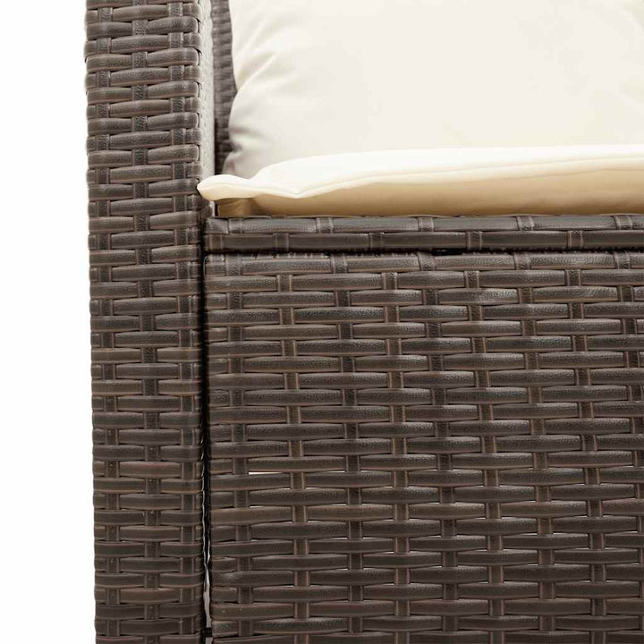 sofasæt til haven 4 dele med hynder polyrattan brun