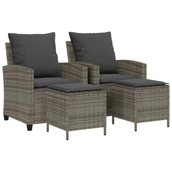 sofasæt til haven 4 dele med hynder polyrattan grå