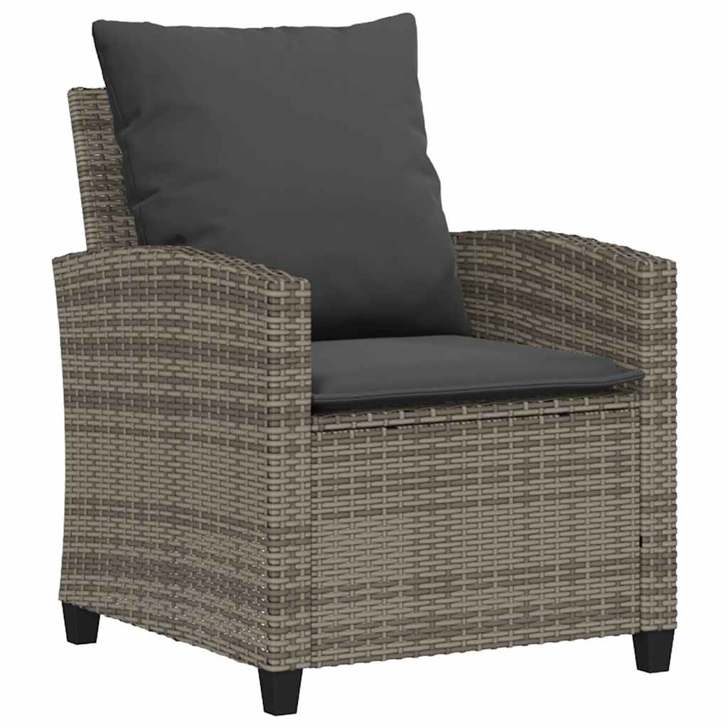 sofasæt til haven 4 dele med hynder polyrattan grå