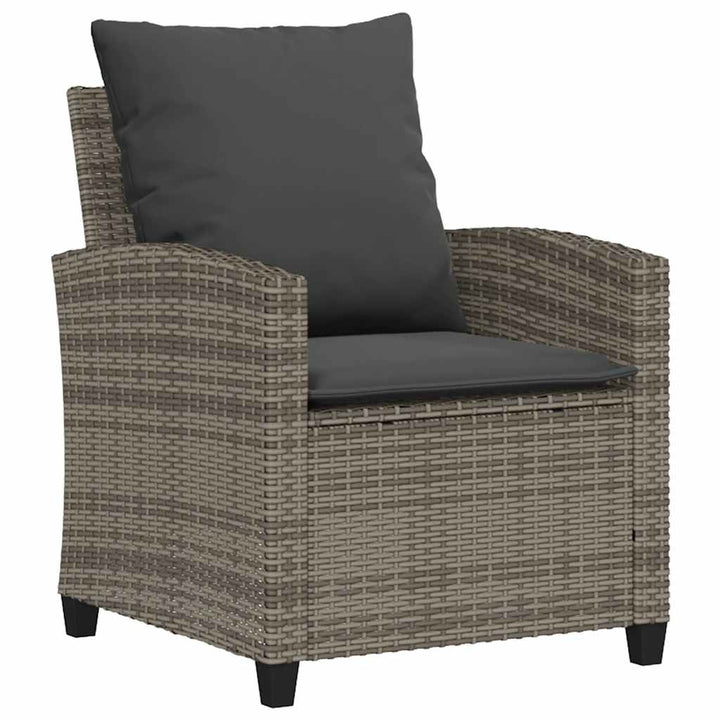 sofasæt til haven 4 dele med hynder polyrattan grå