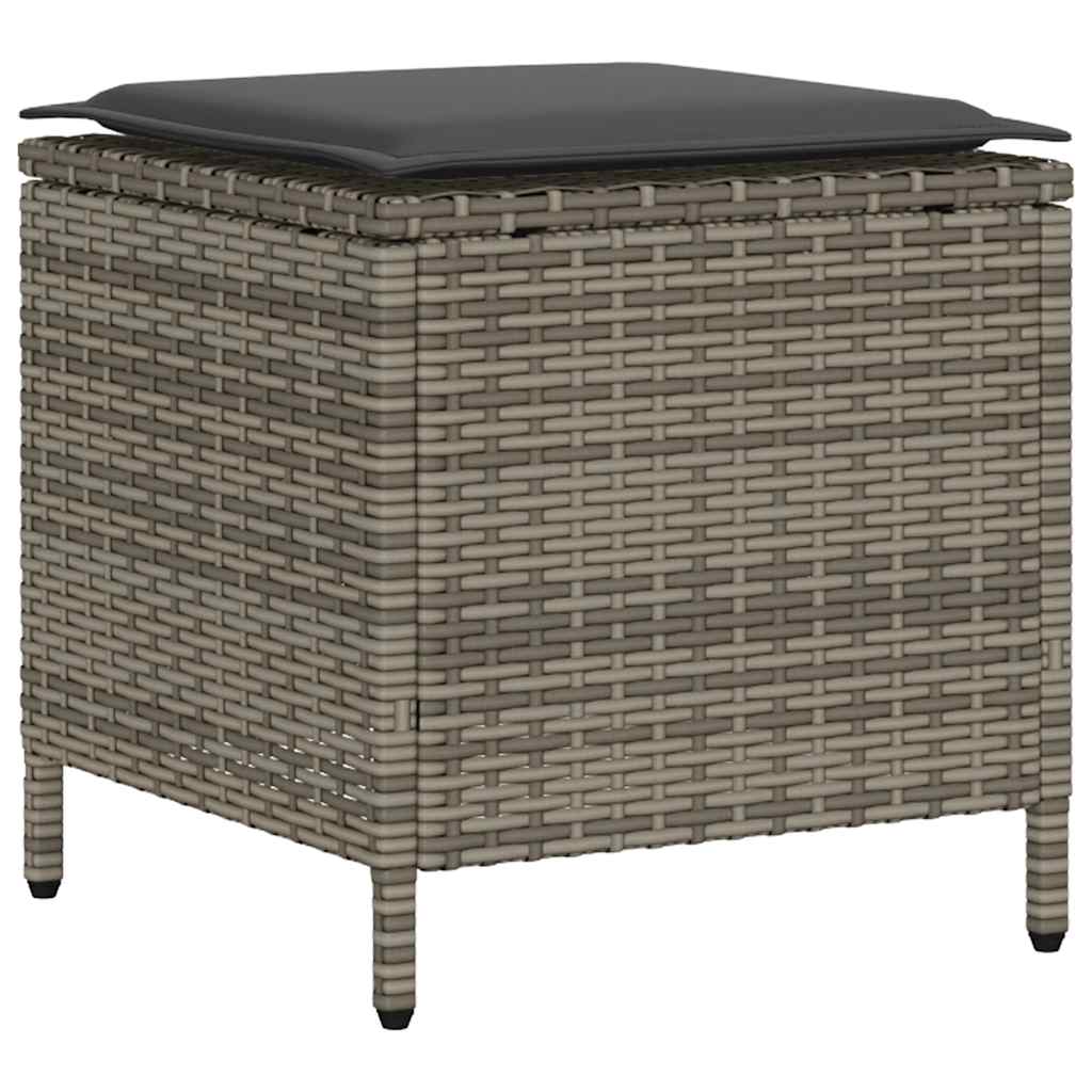 sofasæt til haven 4 dele med hynder polyrattan grå