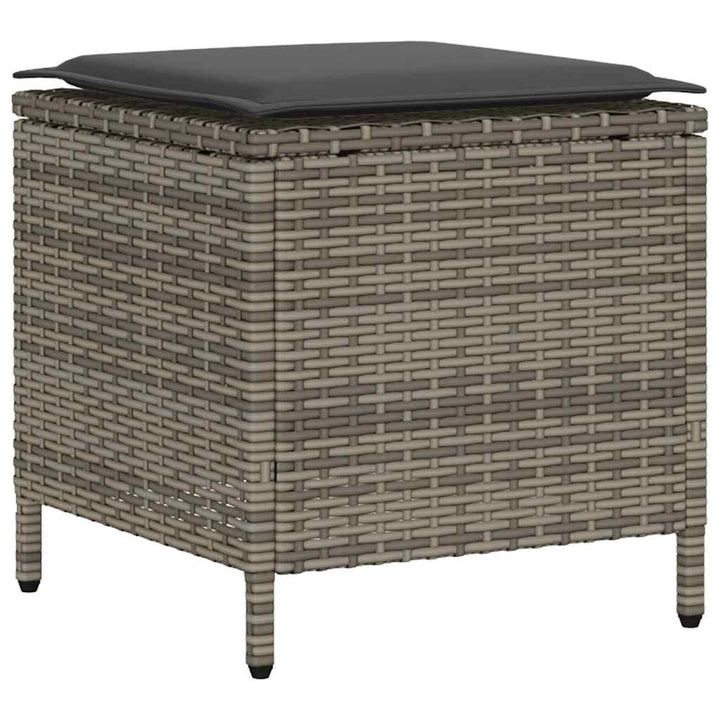 sofasæt til haven 4 dele med hynder polyrattan grå