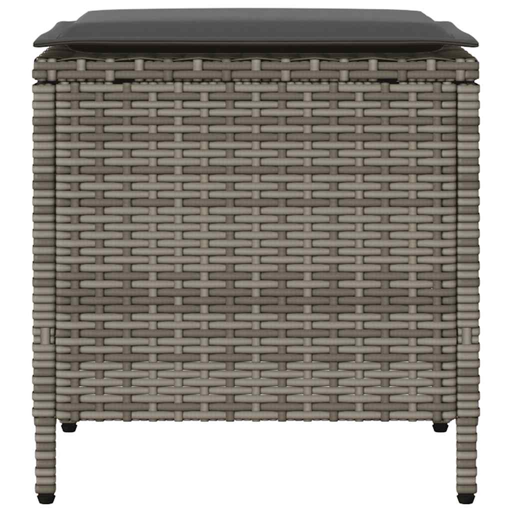 sofasæt til haven 4 dele med hynder polyrattan grå