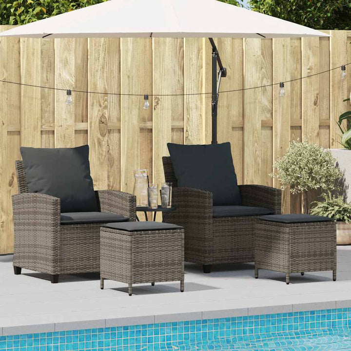 sofasæt til haven 4 dele med hynder polyrattan grå