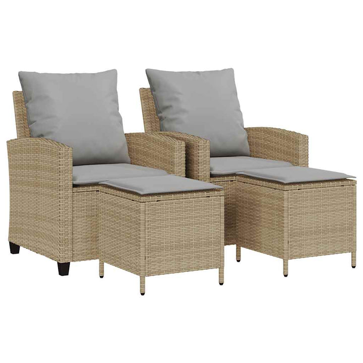 sofasæt til haven 4 dele med hynder polyrattan beige