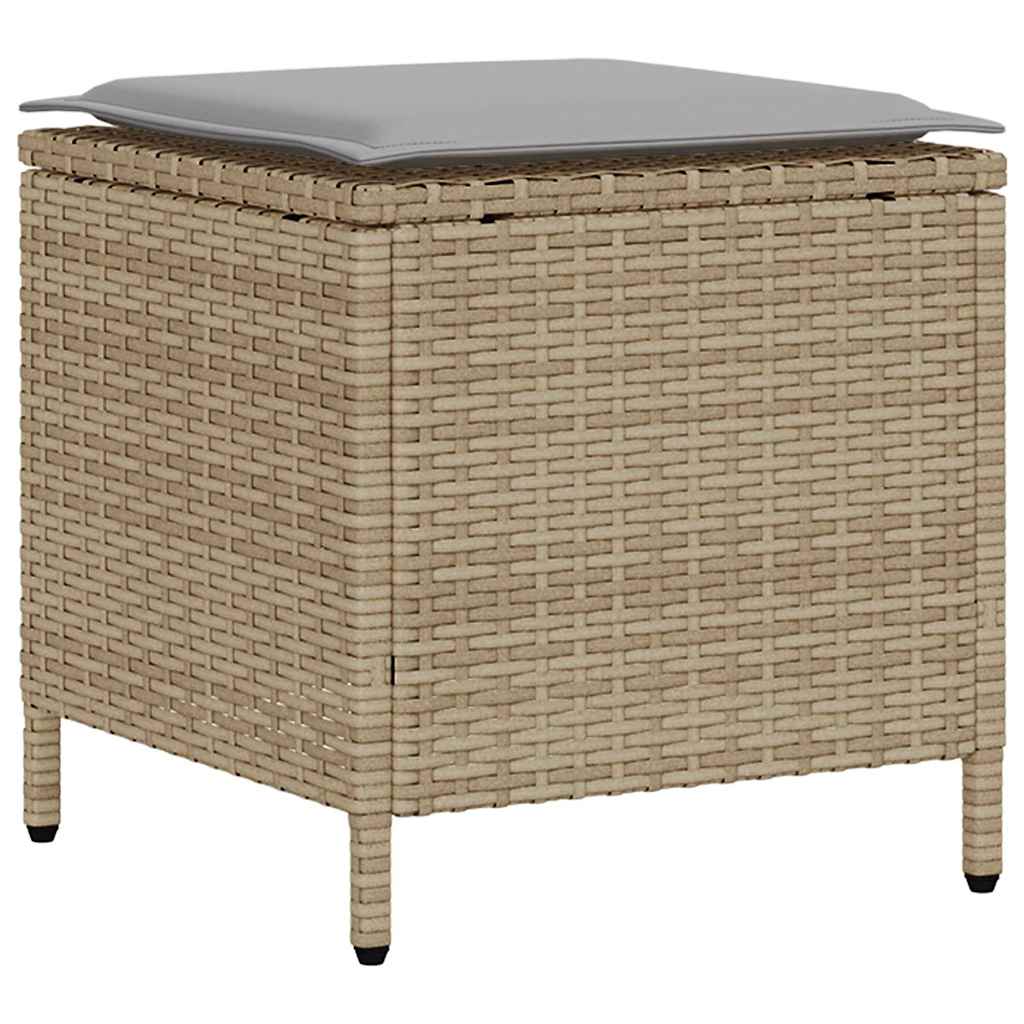 sofasæt til haven 4 dele med hynder polyrattan beige