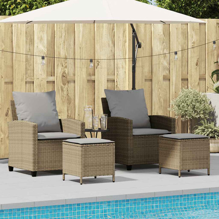sofasæt til haven 4 dele med hynder polyrattan beige