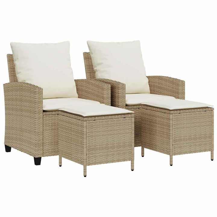 sofasæt til haven 4 dele med hynder polyrattan beige