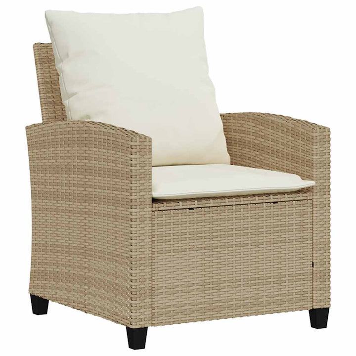sofasæt til haven 4 dele med hynder polyrattan beige