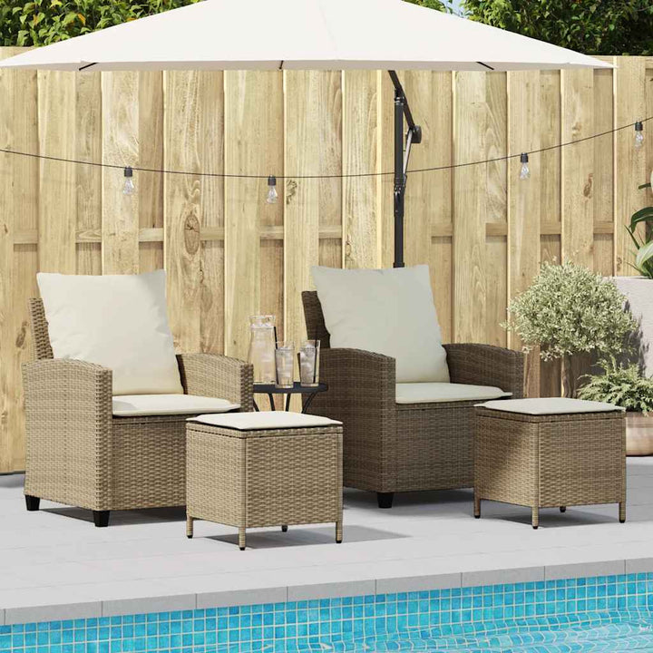 sofasæt til haven 4 dele med hynder polyrattan beige
