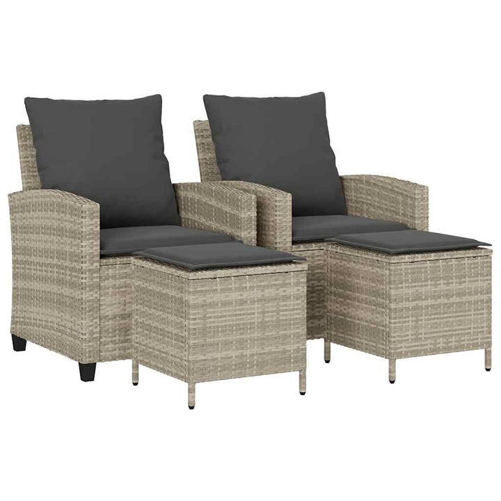 sofasæt til haven 4 dele med hynder polyrattan lysegrå