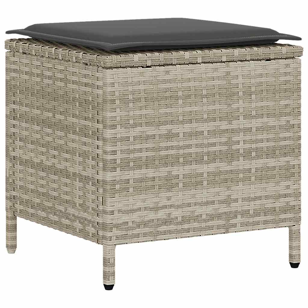 sofasæt til haven 4 dele med hynder polyrattan lysegrå