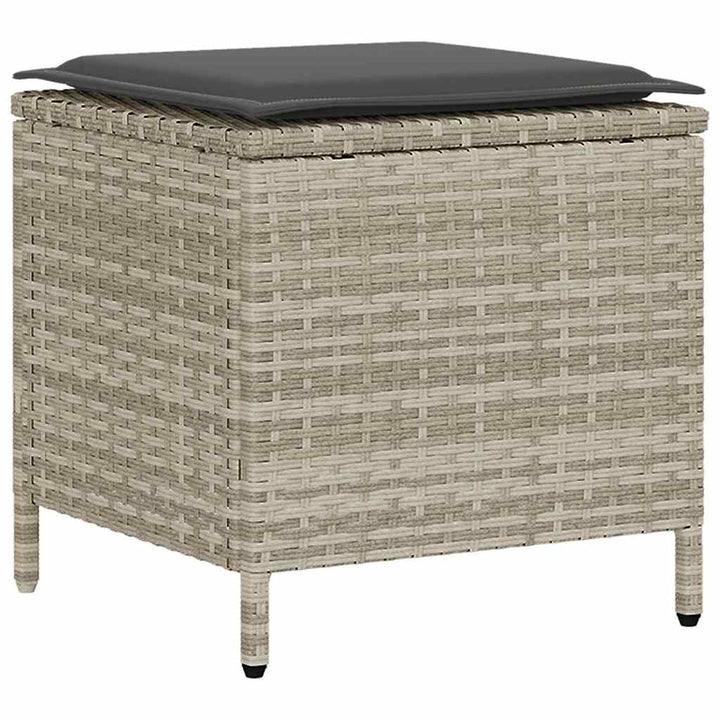 sofasæt til haven 4 dele med hynder polyrattan lysegrå
