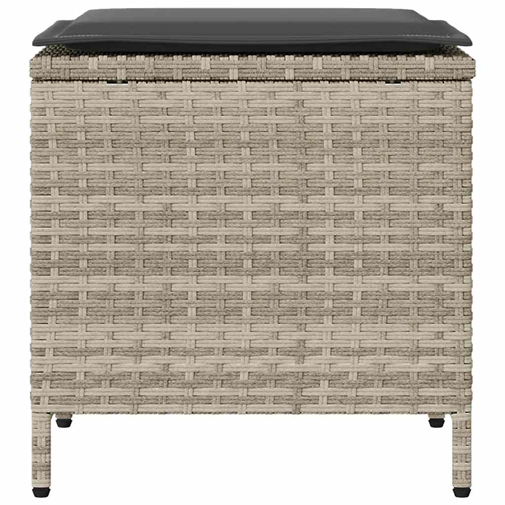 sofasæt til haven 4 dele med hynder polyrattan lysegrå