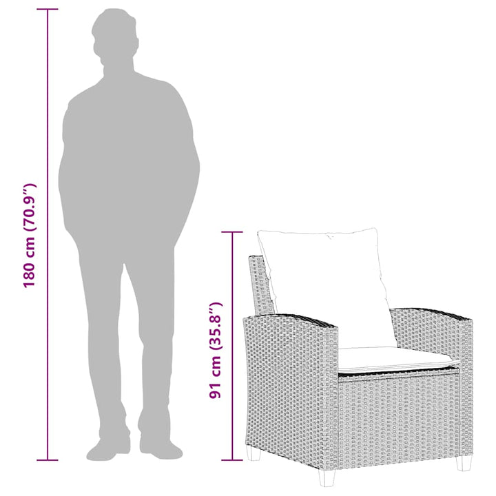 sofasæt til haven 4 dele med hynder polyrattan lysegrå