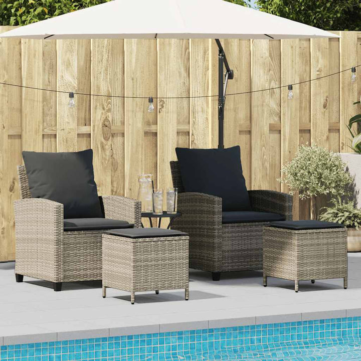 sofasæt til haven 4 dele med hynder polyrattan lysegrå
