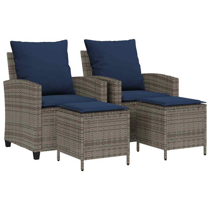 sofasæt til haven 4 dele med hynder polyrattan grå