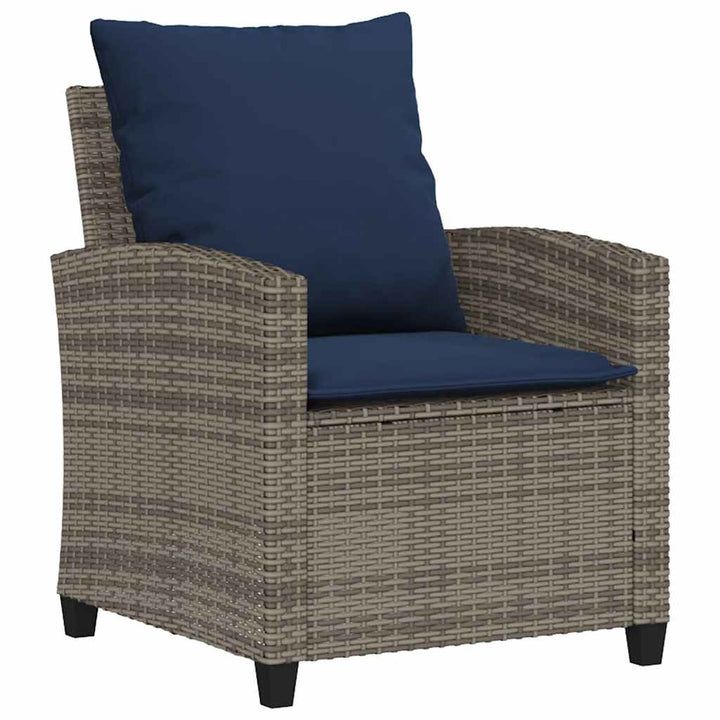 sofasæt til haven 4 dele med hynder polyrattan grå