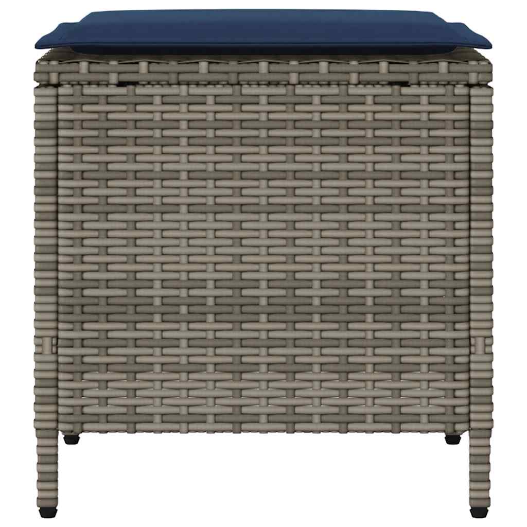 sofasæt til haven 4 dele med hynder polyrattan grå