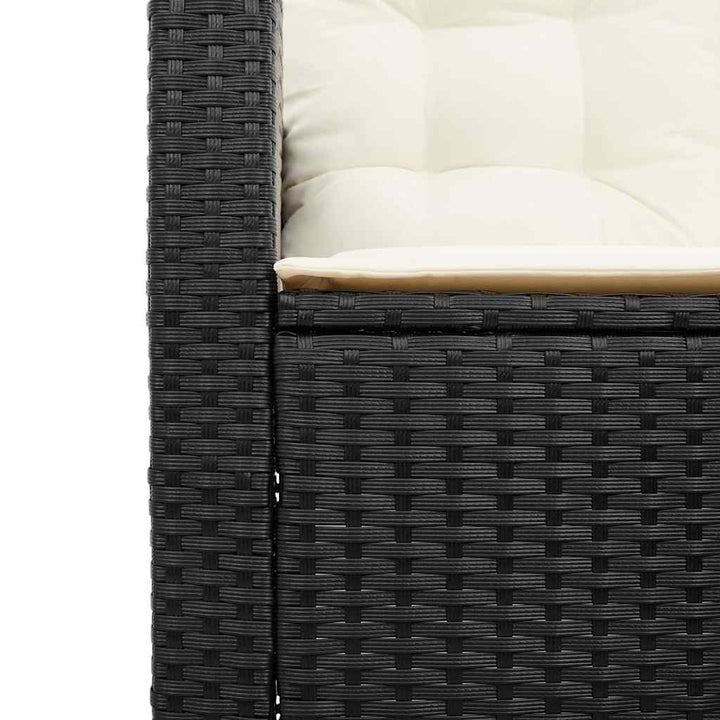 havesofa med bord og hynder L-formet polyrattan sort