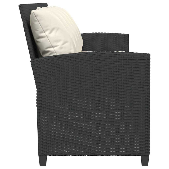 5-personers havesofa med hynder polyrattan sort