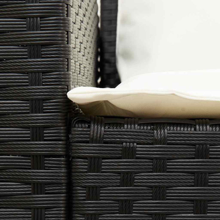 5-personers havesofa med hynder polyrattan sort