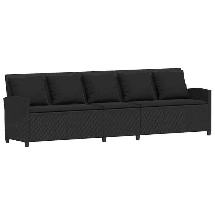 5-personers havesofa med hynder polyrattan sort