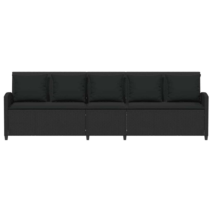 5-personers havesofa med hynder polyrattan sort