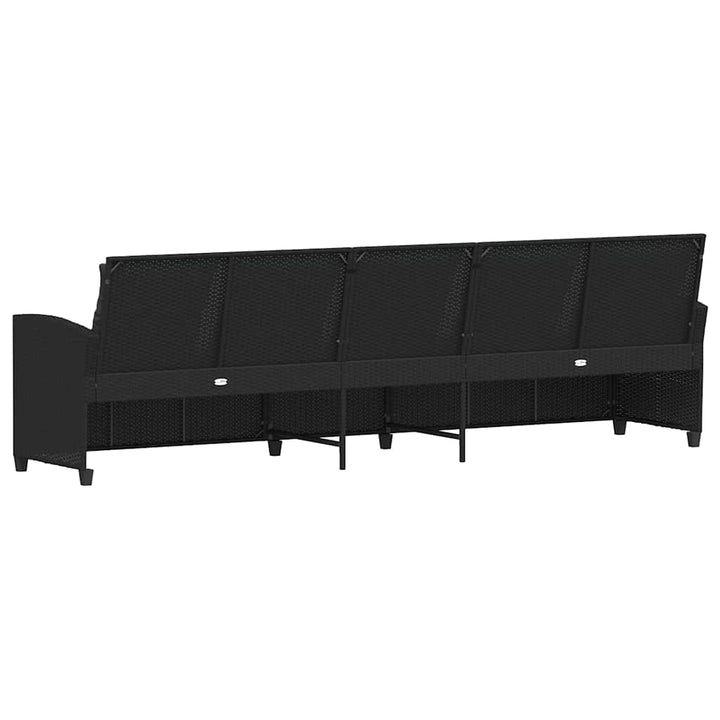5-personers havesofa med hynder polyrattan sort