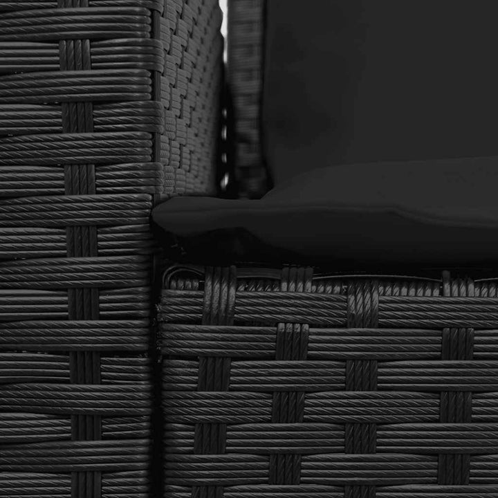 5-personers havesofa med hynder polyrattan sort