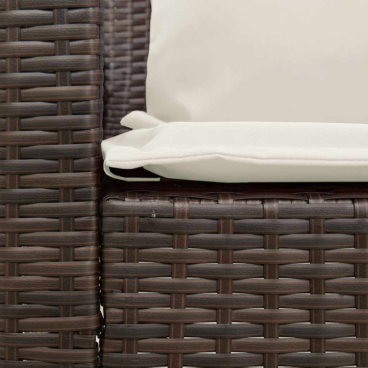 5-personers havesofa med hynder polyrattan brun