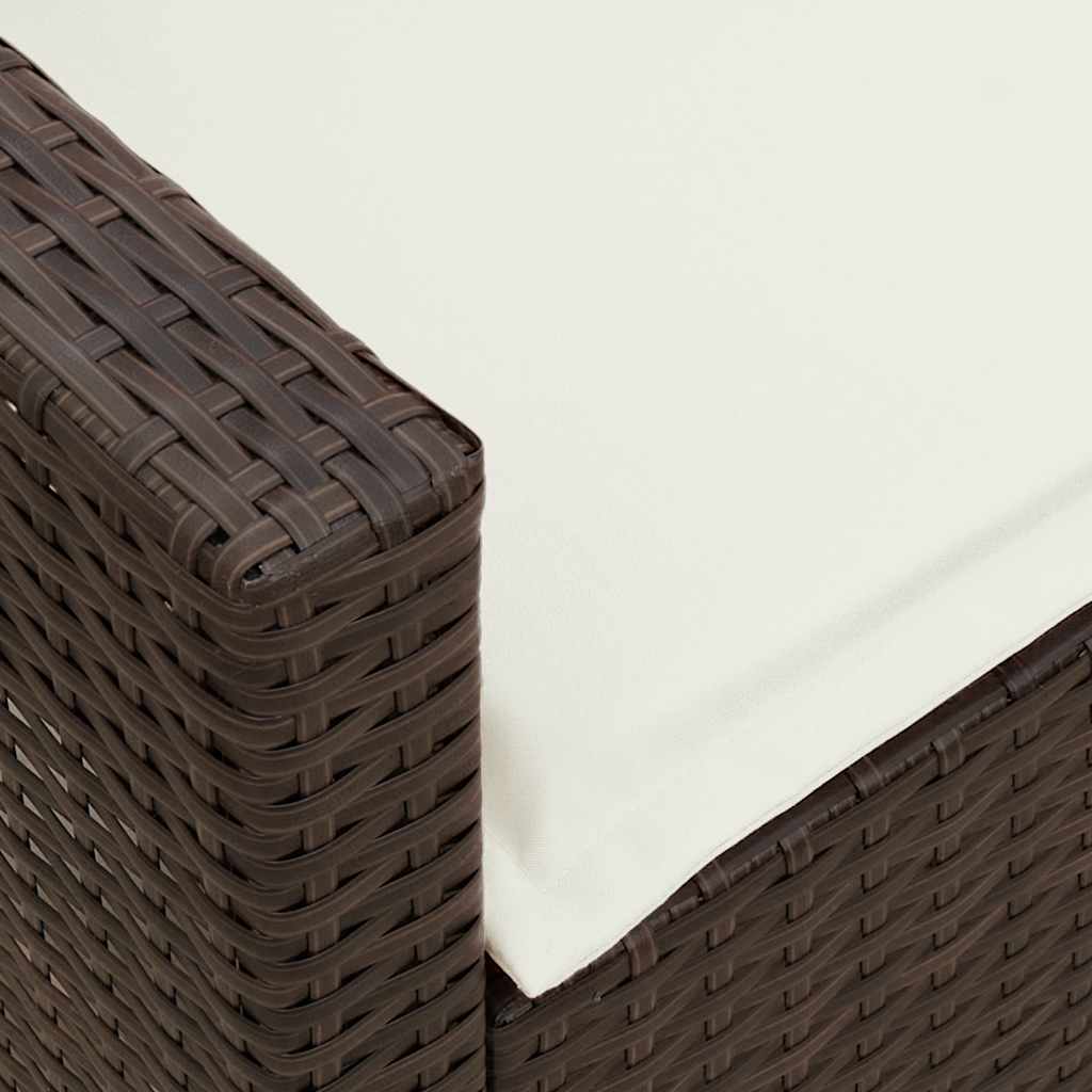 5-personers havesofa med hynder polyrattan brun