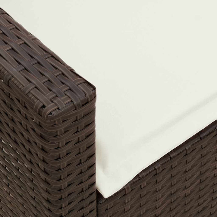 5-personers havesofa med hynder polyrattan brun