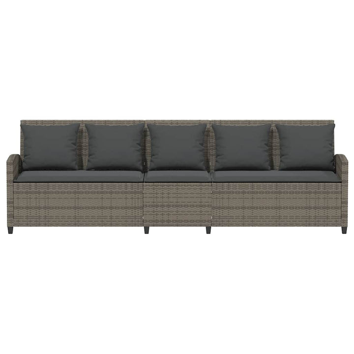 5-personers havesofa med hynder polyrattan grå