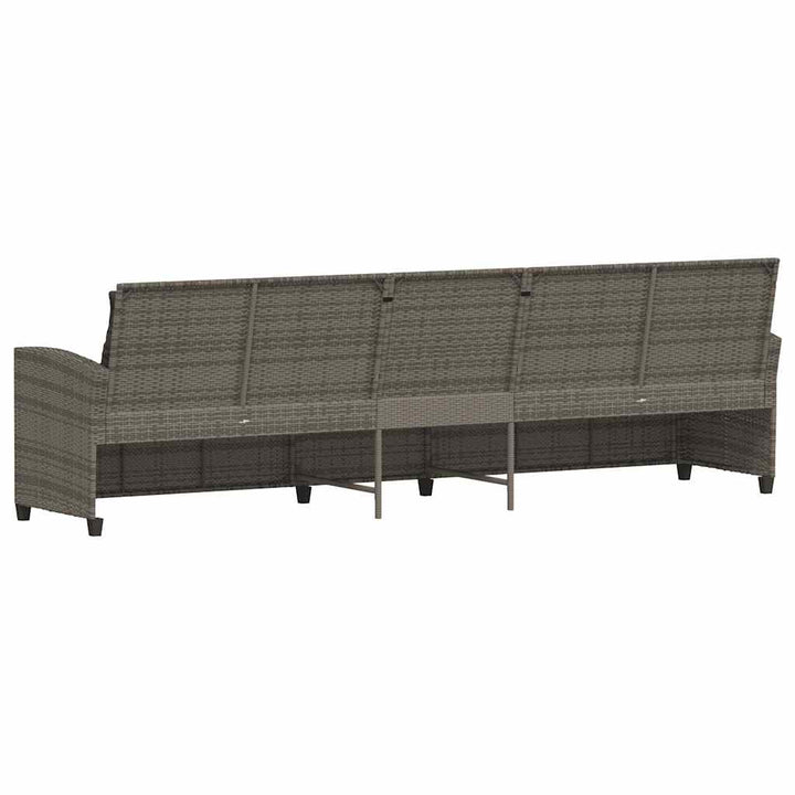 5-personers havesofa med hynder polyrattan grå