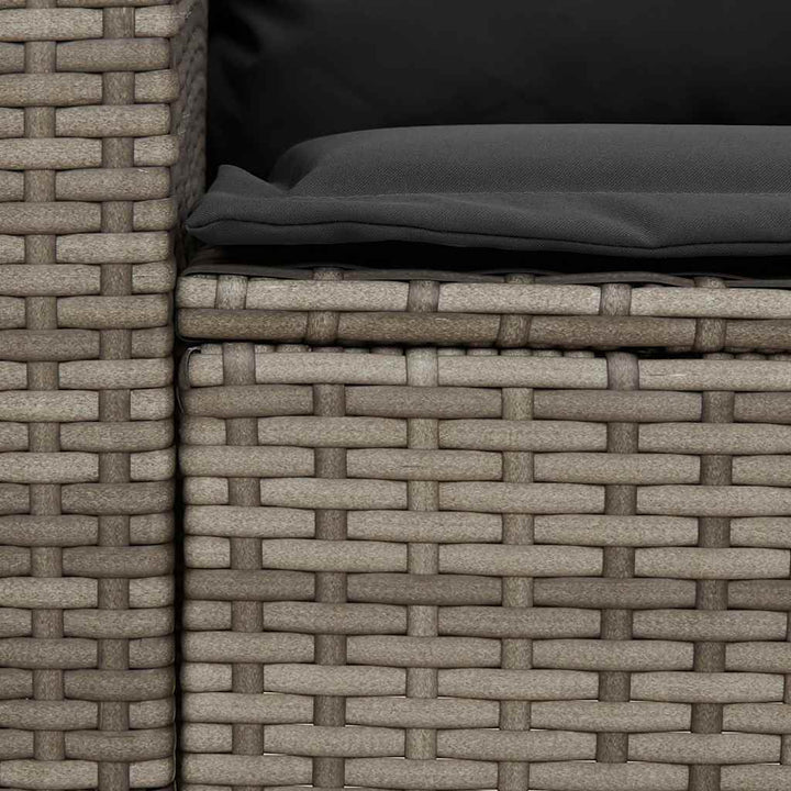 5-personers havesofa med hynder polyrattan grå