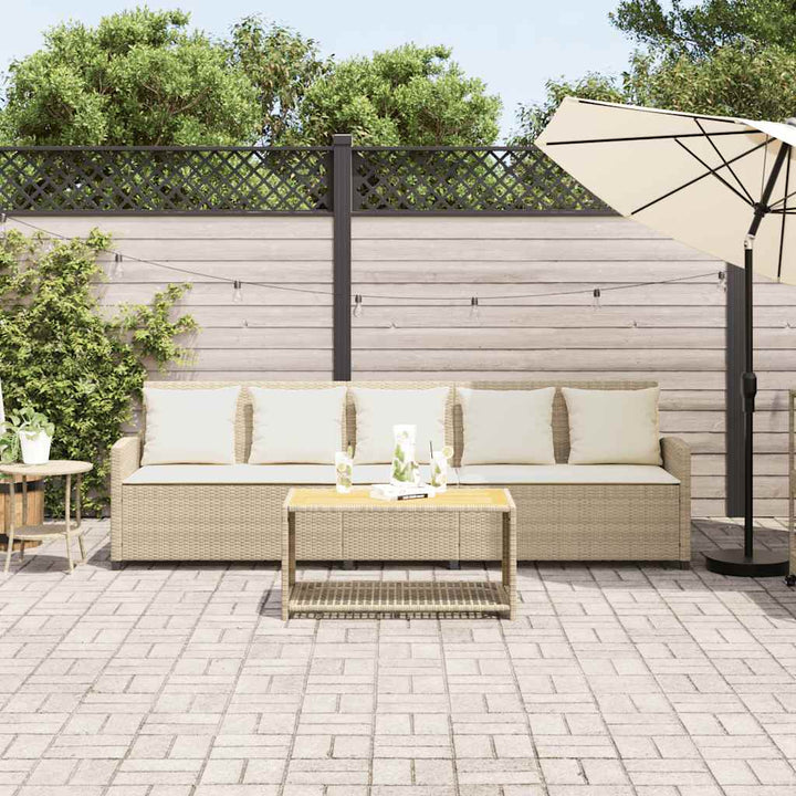 5-personers havesofa med hynder polyrattan beige