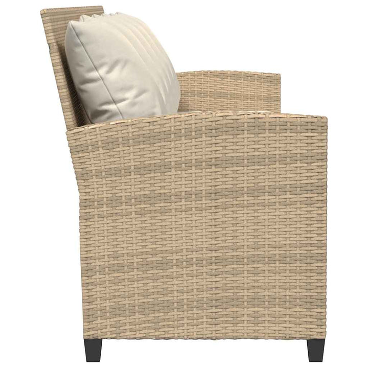5-personers havesofa med hynder polyrattan beige