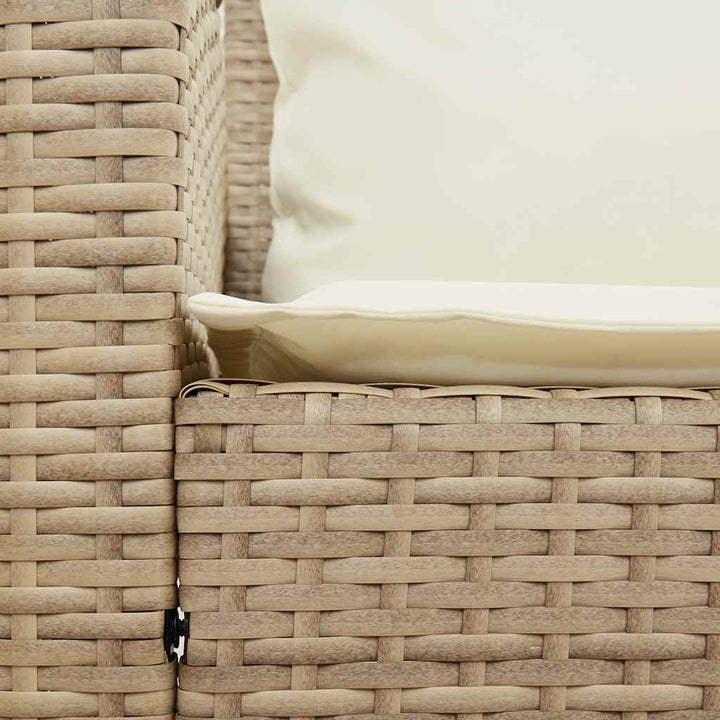 5-personers havesofa med hynder polyrattan beige